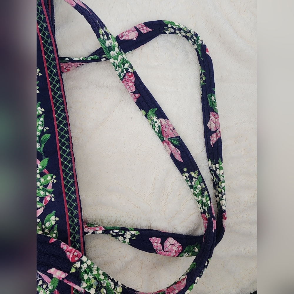 1999 Vintage Retired Vera Bradley Return to Happiness Navy Pink Bows Large Tote - Picture 16 of 16